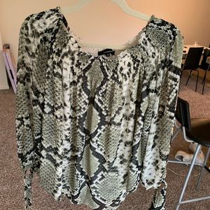 Snake skin off the shoulder top